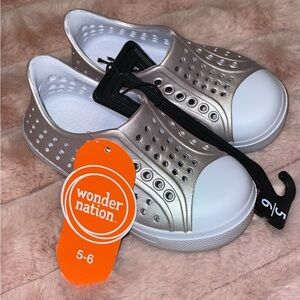 Wonder Nation Kids Metallic Slip-On Water Shoes